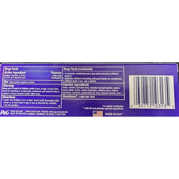 Crest 3D White Stain Eraser Teeth Toothpaste Polishing Mint 2.7oz EXP 2028 - Picture 3 of 7